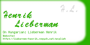 henrik lieberman business card